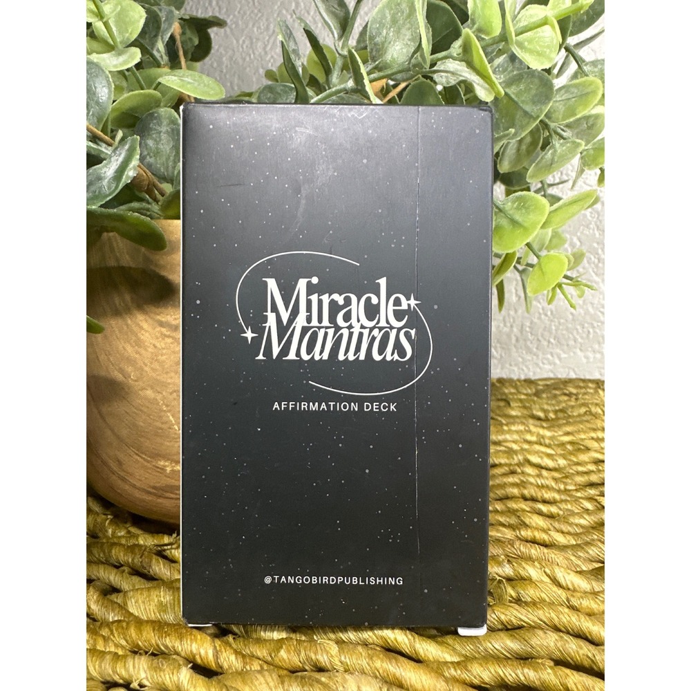 Tangobird Publishing Miracle Mantras Affirmation‎ Deck Black Celestial Cards Box